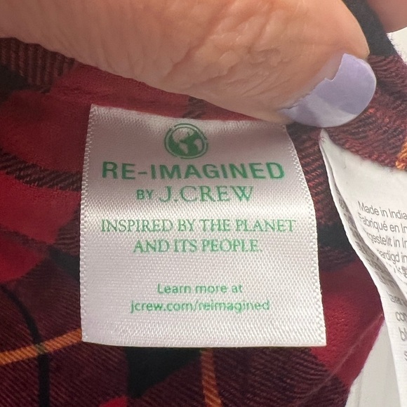 J. CREW NWT Re-imagined 100% cotton plaid flannel button down shirt size medium - Picture 7 of 10